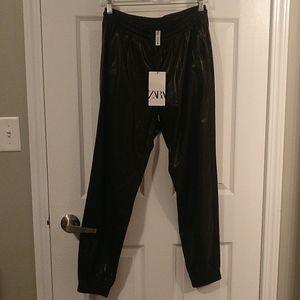 Zara Pleather Joggers